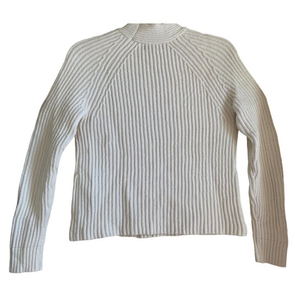 NWT BANANA REPUBLIC Womens' Ivory Ribbed Raglan Chunky Sweater Sz Small - Picture 3 of 7